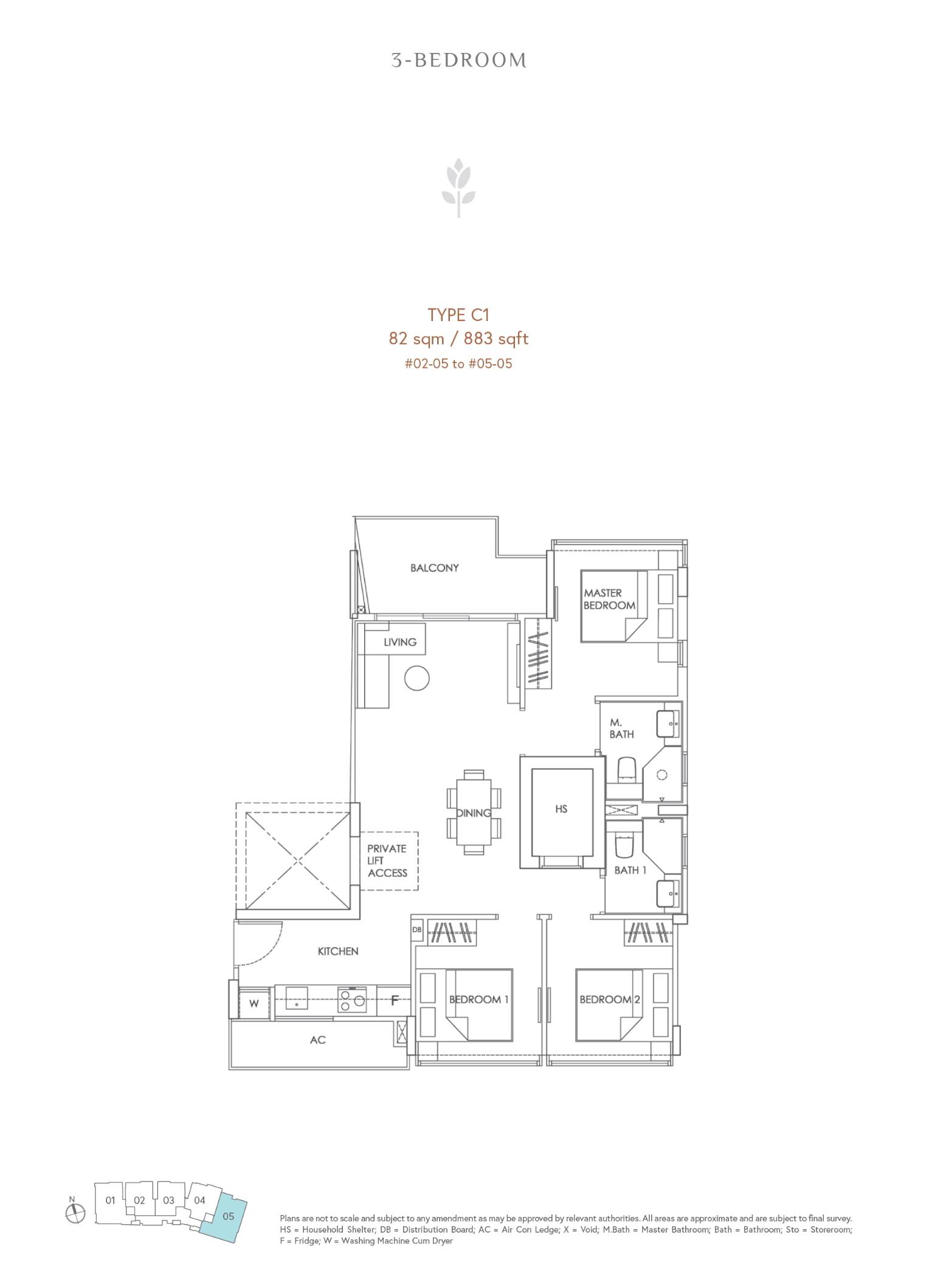 Mooi Residences 1 Bedroom Floor Plan 3